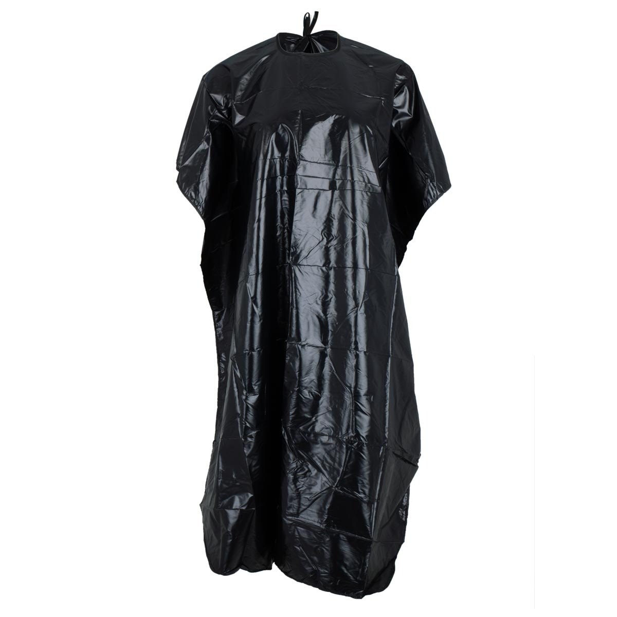 Capa de peluquería impermeable con lazo, negra