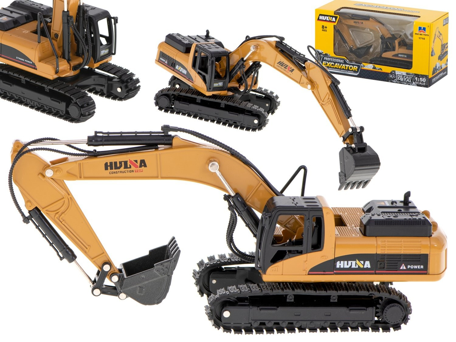 Compact crawler excavator for construction projects, 12x6.5x16cm