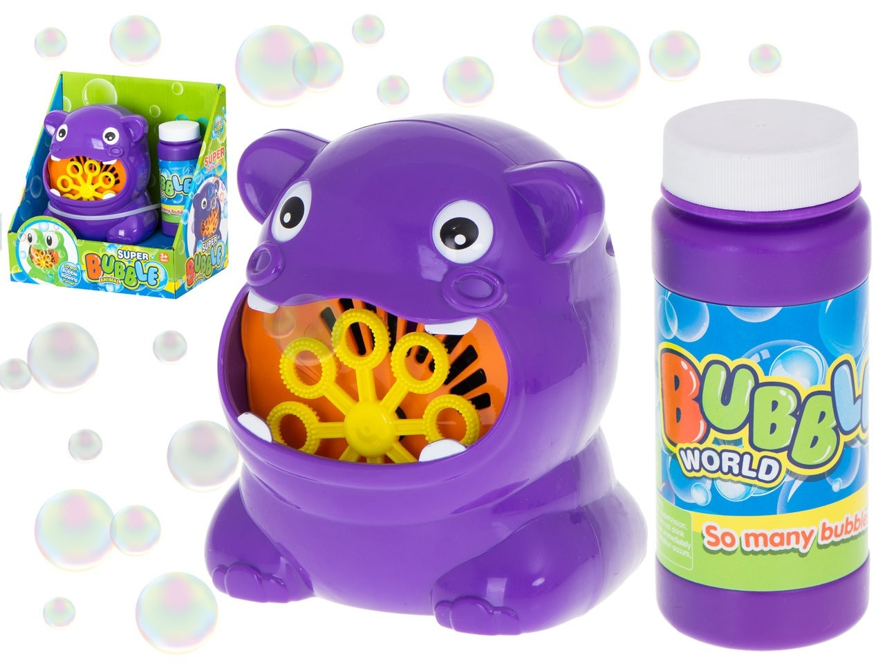 Hippo Bubble Machine Bambini - Gioco all'aperto con liquidi
