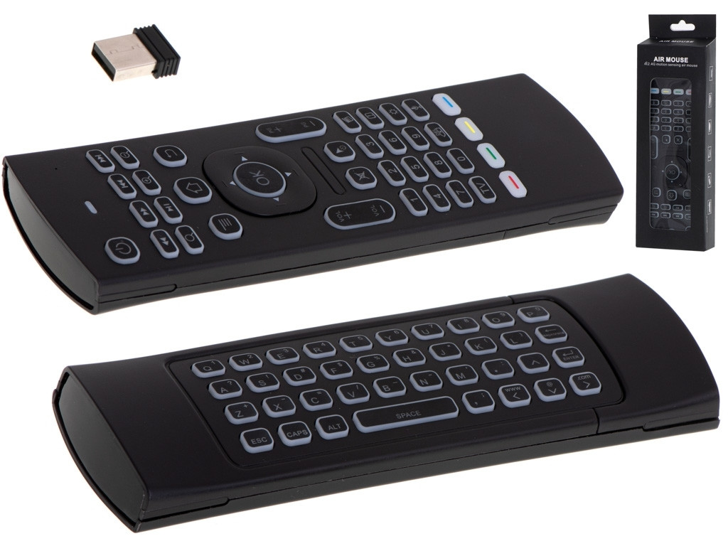 Wireless remote control with QWERTY keyboard