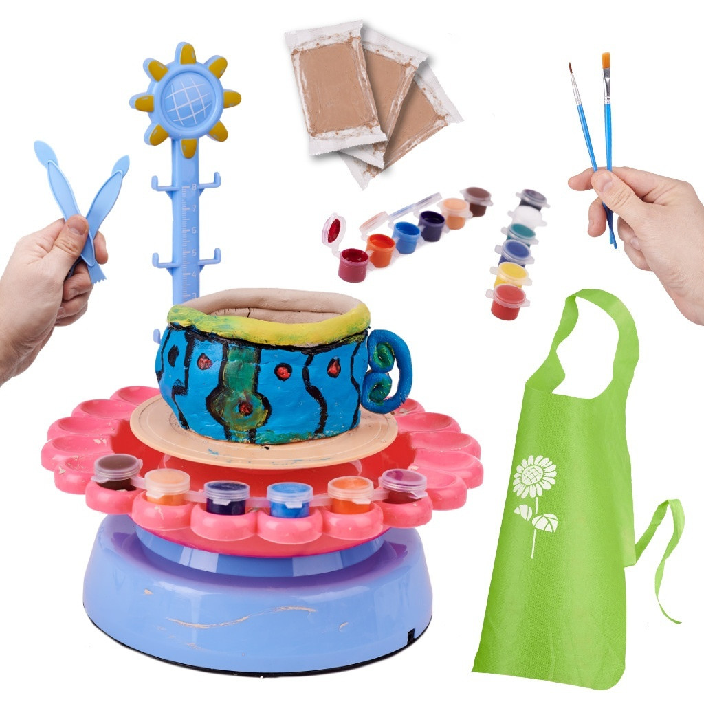 Tornio per bambini con argilla e colori, USB