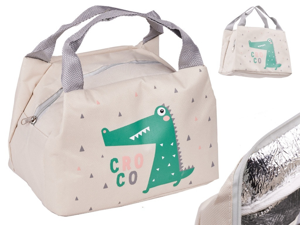 Insulating Breakfast Bag Crocodile Pattern - School & Beach