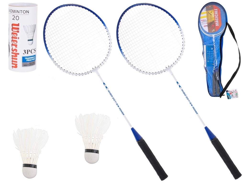 Badminton set: 2 Rackets, Shuttlecocks, Bag