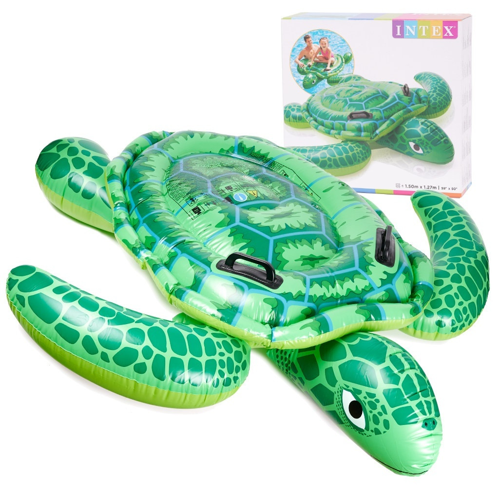 Inflatable turtle mattress with handle
