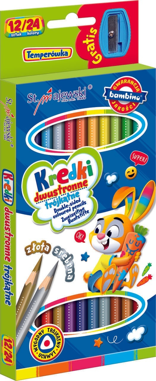 Doppelseitige Buntstifte 24 Farben + Spitzer