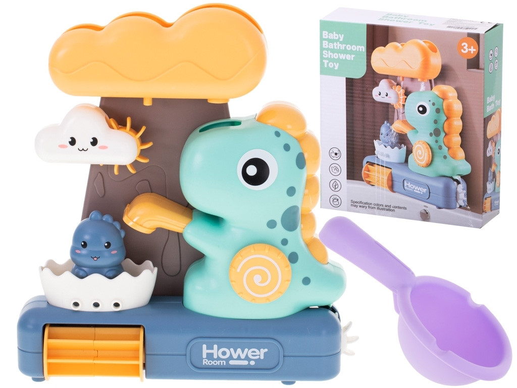 Dinosaur shower toy with roll function
