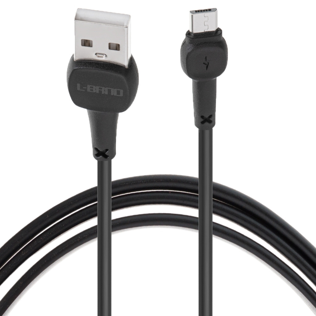Fast charging cable Micro USB 2A 100cm Black