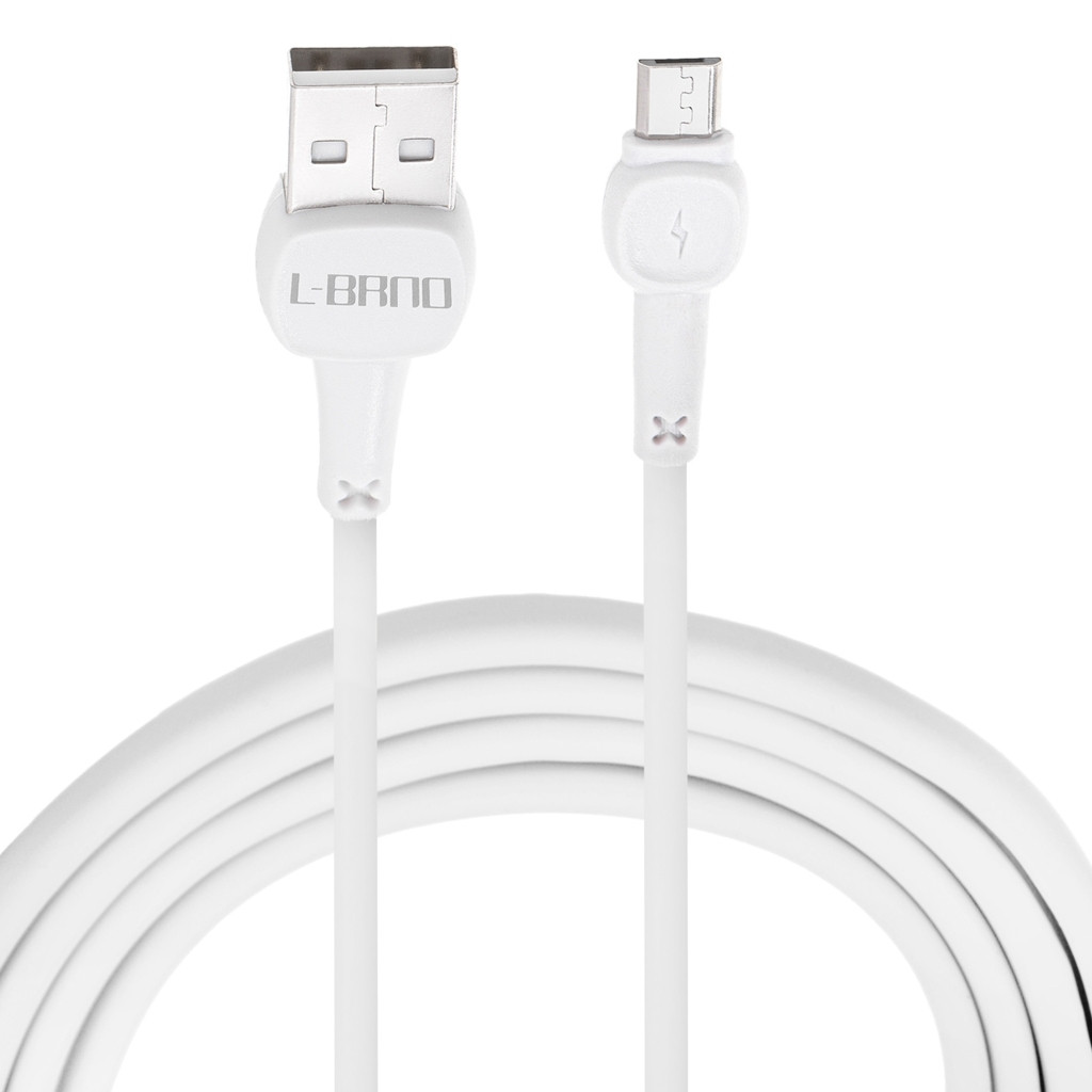 Fast charging cable Micro USB 2A, 100 cm, White
