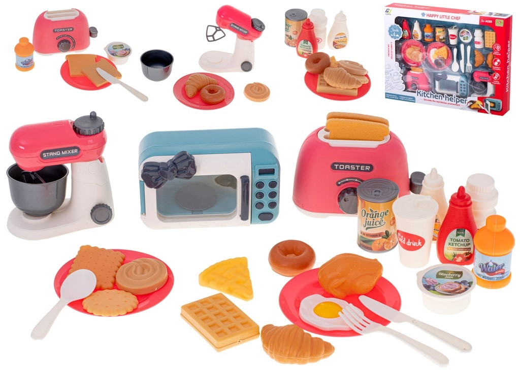 Compact Microwave, Toaster & Mixer Set