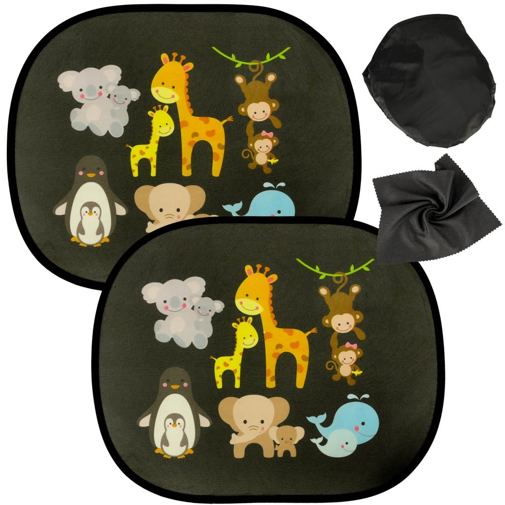 Sun protection car curtain with monkey pattern