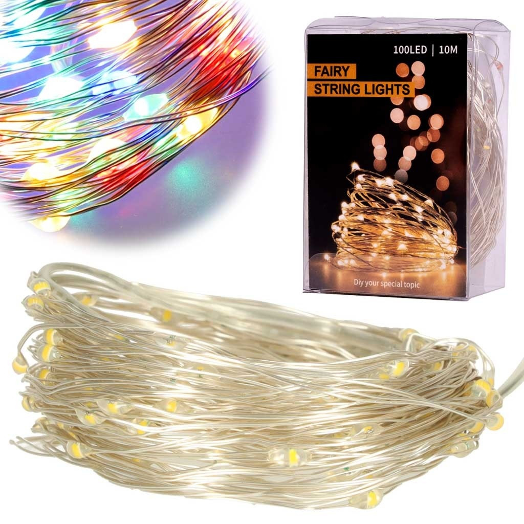Luces LED a pilas, multicolor, 10 m