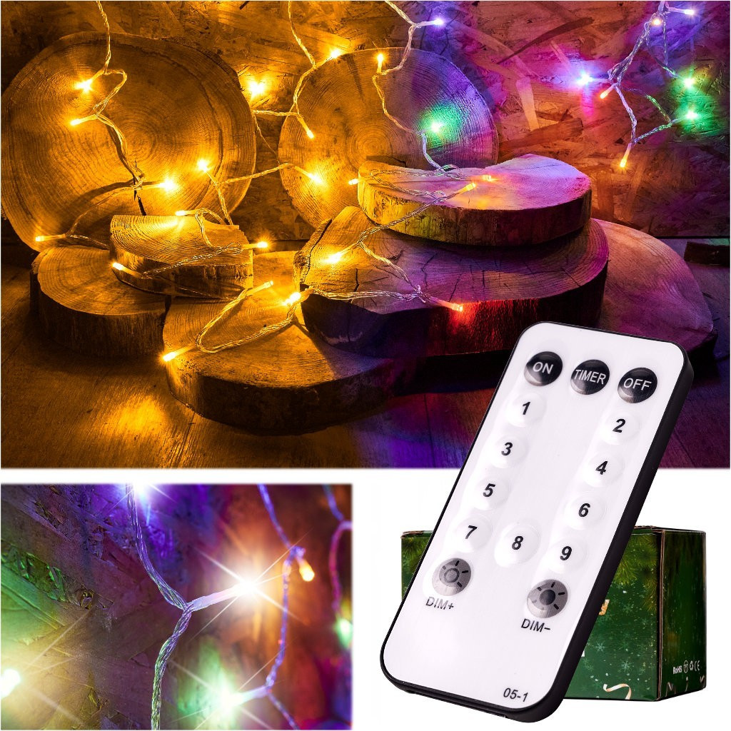 Multicolored LED lights 10m with remote control