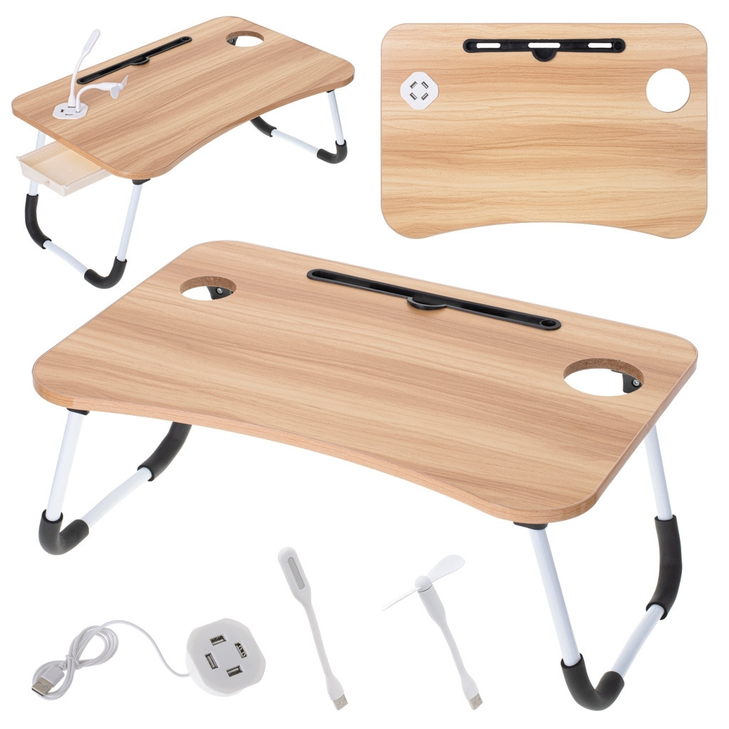 Laptoptisch mit USB-Panel und Box, 60x39,5 cm