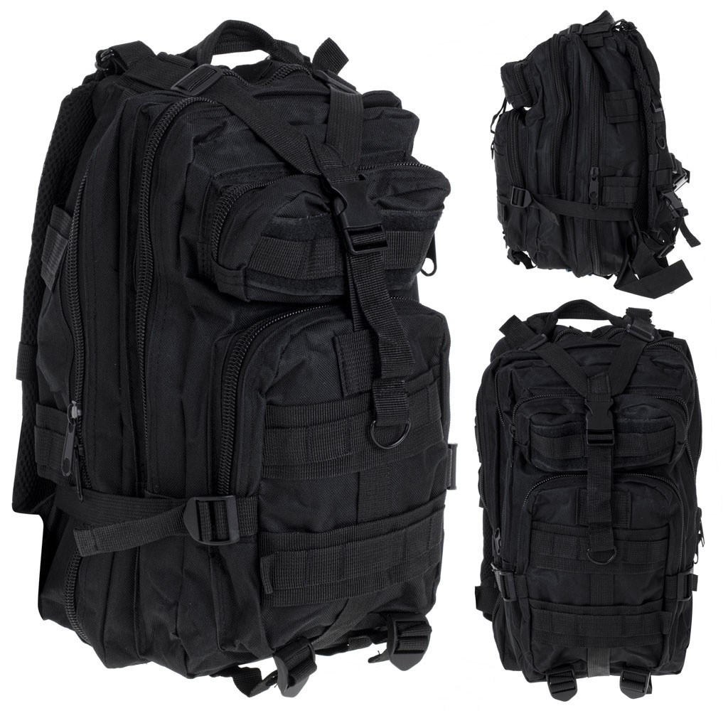 Tactical Backpack 25L - Black Polyester
