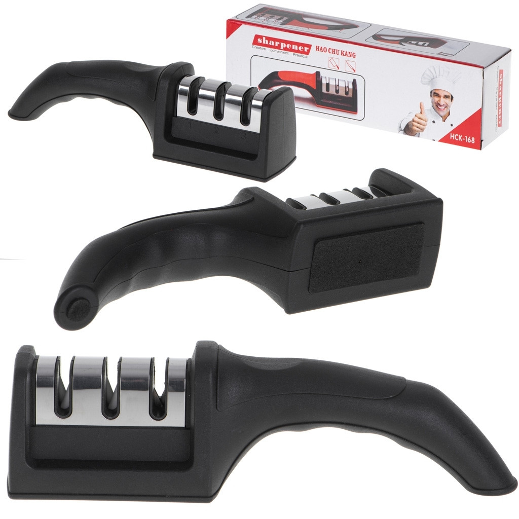 Three-stage Knife Sharpener with Non-Slip Base