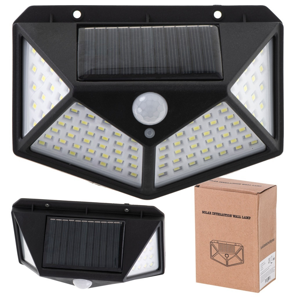 Lâmpada solar 100LED com sensor externo