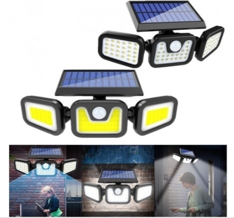Lâmpada solar 100LED com sensor IP65