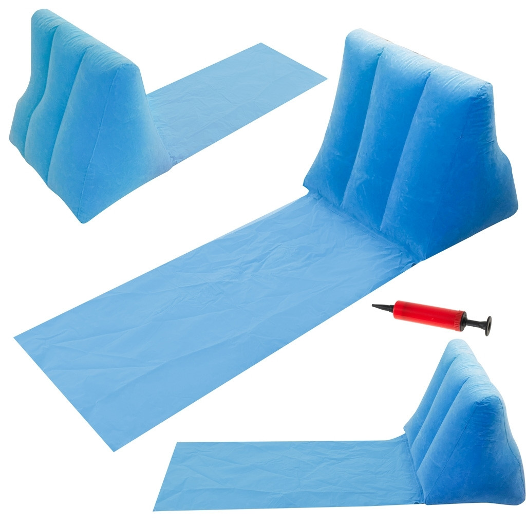 Inflatable Beach Mat with Backrest - Blue