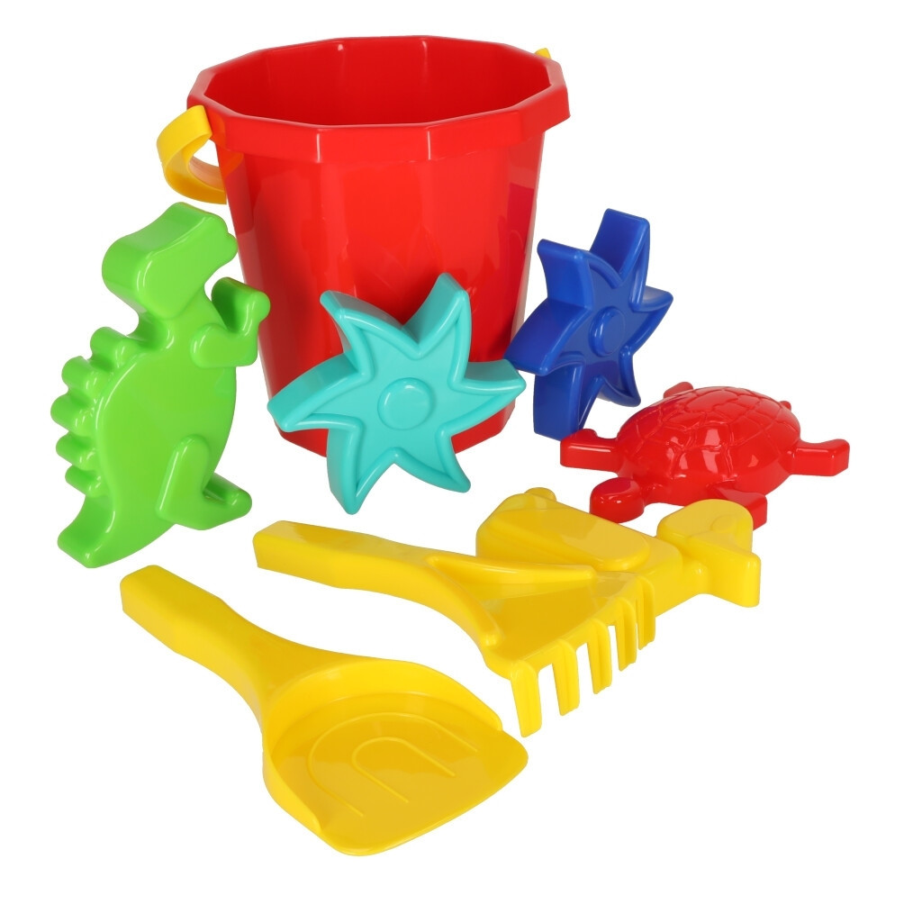 Conjunto sandbox 9 peças com balde, pá e moldes