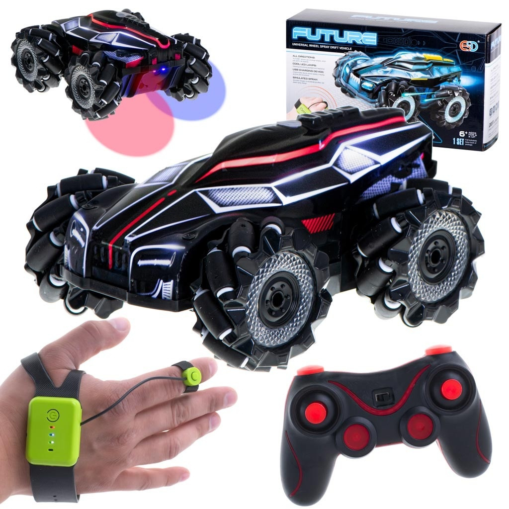 Voiture télécommandée 1:12 avec commande gestuelle et fumée