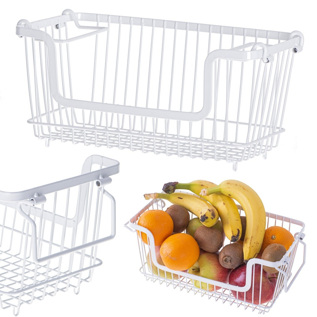 Stackable metal basket for fruit and vegetables