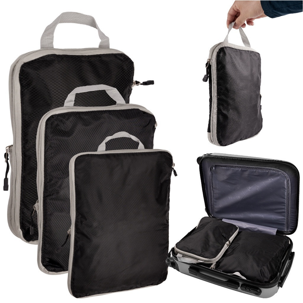 3-Pack Waterproof Compression Suitcase Organizers
