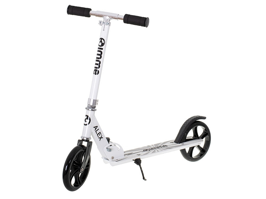 Foldable white scooter with 200mm wheels