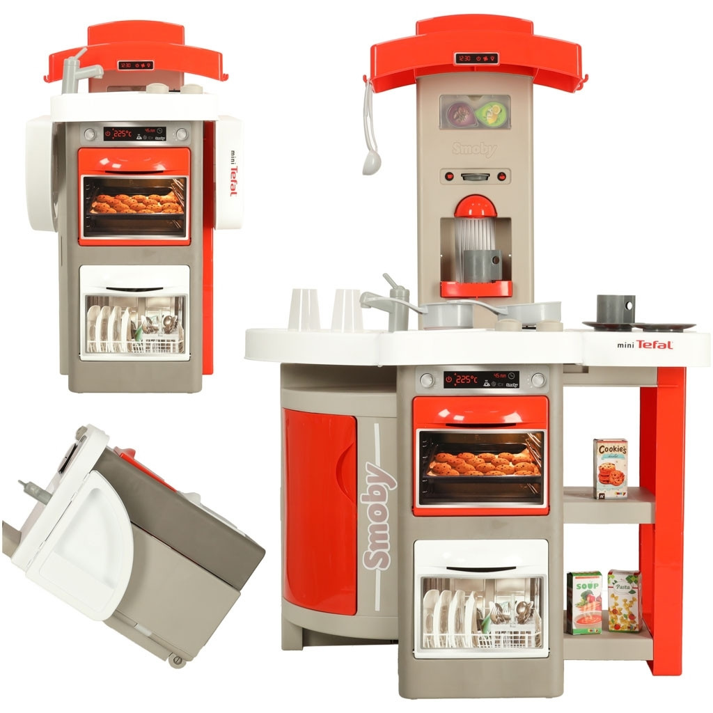 Red Children's Kitchen in Plastic with Sound Function