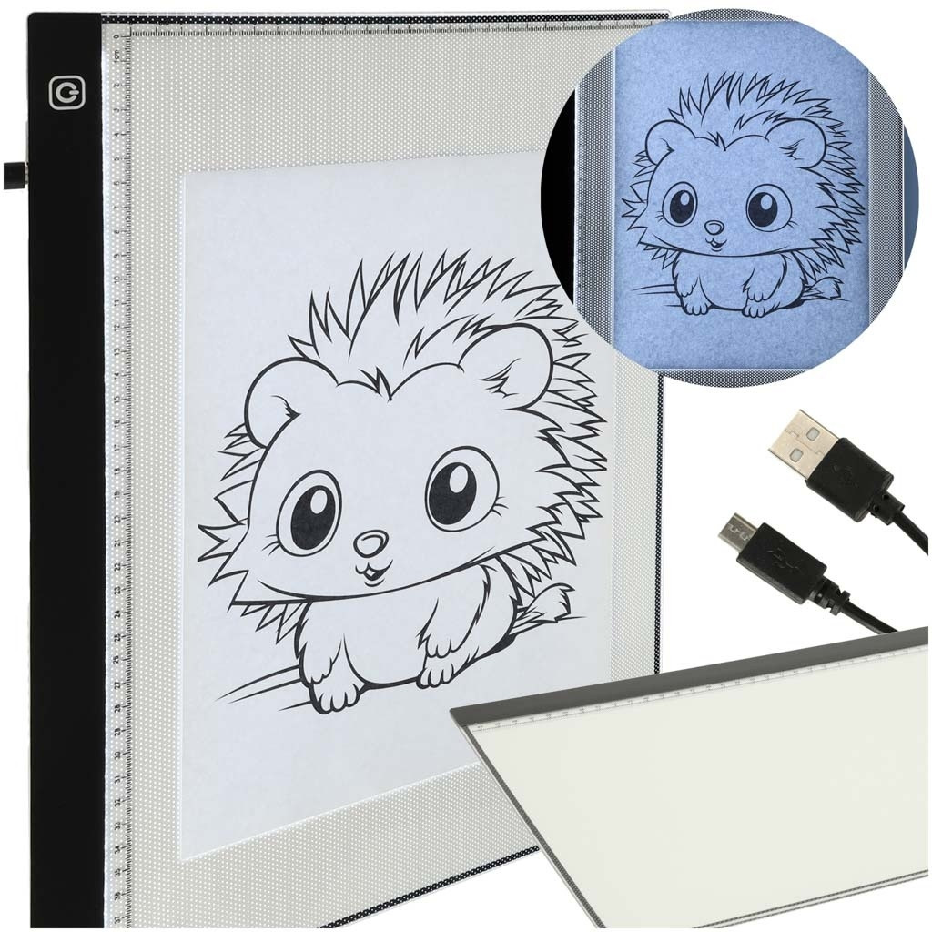 Prancheta de desenho LED iluminada A3 com prancheta