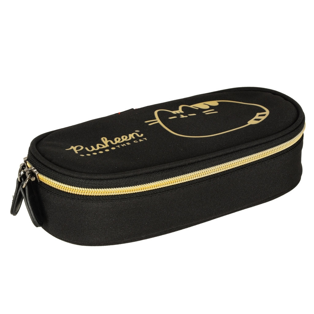 Estojo acolchoado dourado design Pusheen