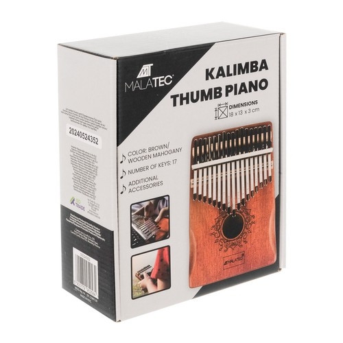 Kalimba em madeira com 17 teclas