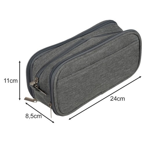 Trousse triple extensible - gris