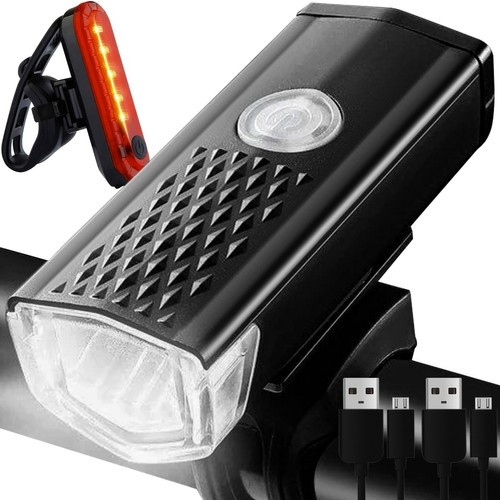 LED Bicycle Light USB + Rear Light Waterproof