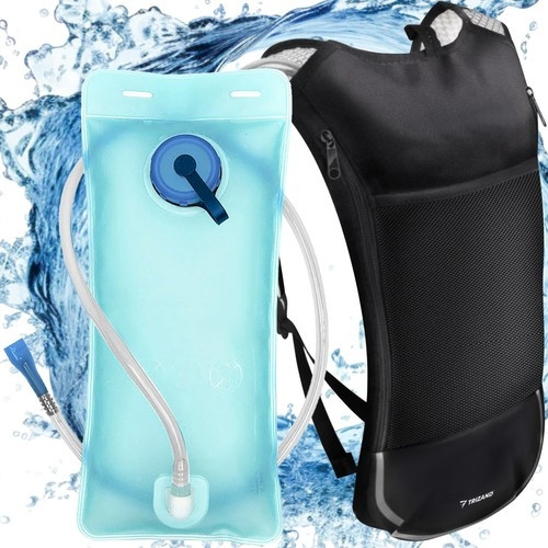 Gray backpack with water bladder 2L