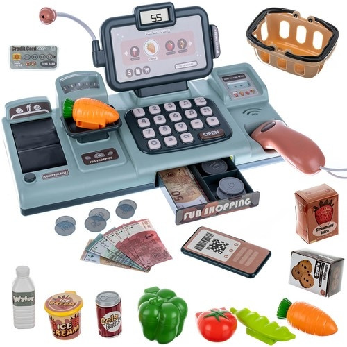 Interactive toy store checkout with sound