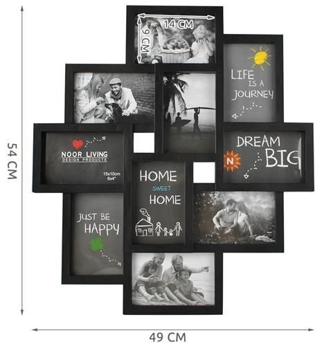 Multiframe Black for 10 Photos - Practical Decorative