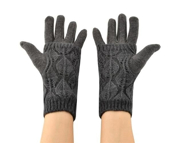 Graue Touch-Handschuhe mit extra Wärme, Einheitsgröße