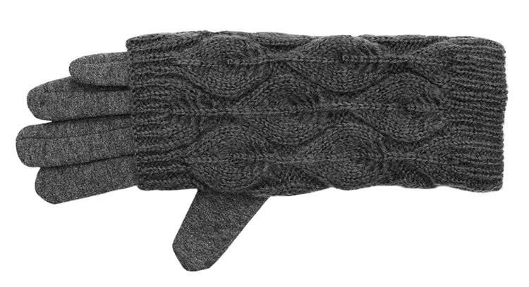 Graue Touch-Handschuhe mit extra Wärme, Einheitsgröße