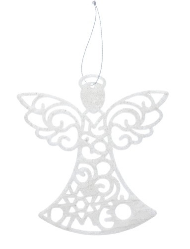 3 Anges Blancs à Paillettes - Décorations