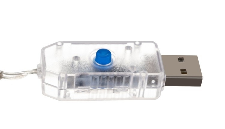 Luci LED bianche calde 300 pezzi con USB e telecomando