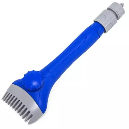 Filter brush with adjustable water jet