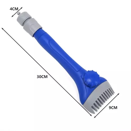 Filter brush with adjustable water jet