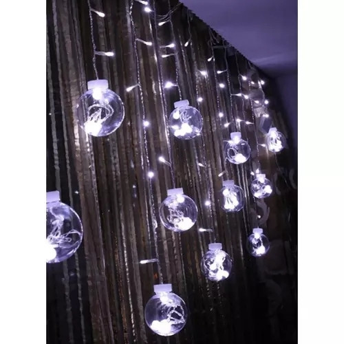 Curtain lighting LED Cool White with Timer & Remote Control