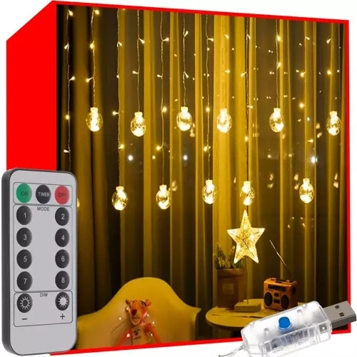 Warm white LED curtain lighting with remote control