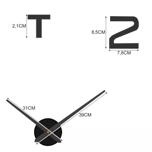 Silent Adjustable Loft Style Wall Clock 60-130cm