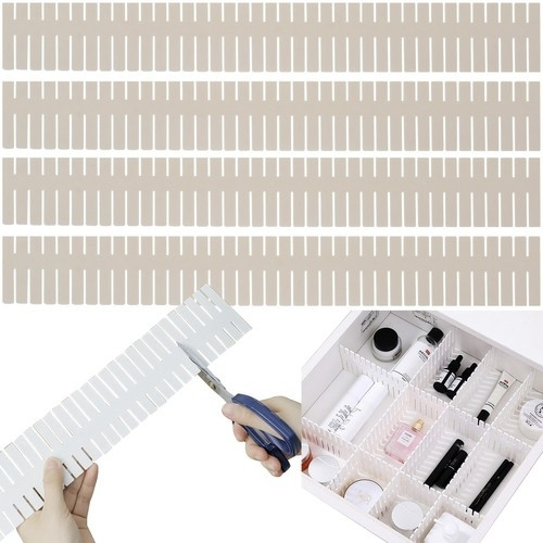 Adjustable Cuttable Plastic Drawer Organizers 4-pack
