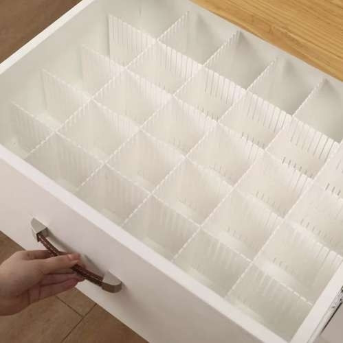 Adjustable Cuttable Plastic Drawer Organizers 4-pack
