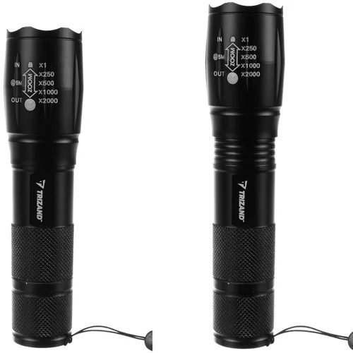 Výkonná LED baterka s UV, zoomom a vodeodolnou