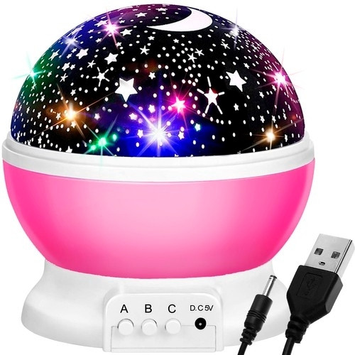 Lâmpada de projetor infantil com USB e mudança de cor