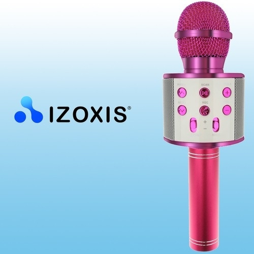 Draagbare roze Bluetooth-karaokemicrofoon met luidspreker